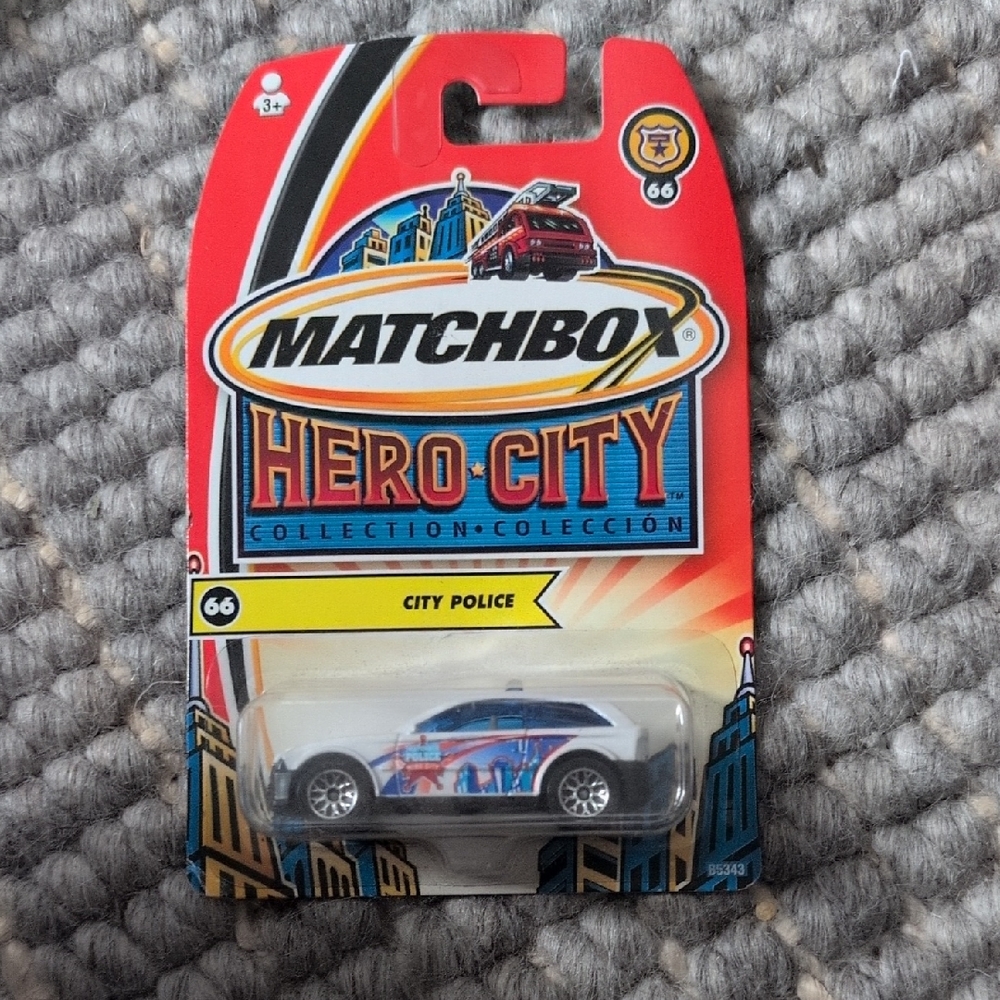 Match Hero City Police Cruiser Toy - Blue and White